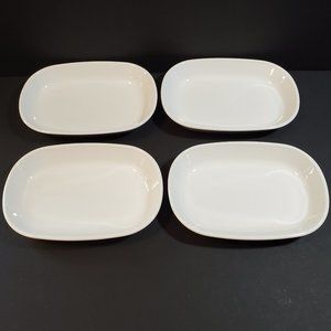 Corningware Sidekicks Snack Plates White Oblong Side Plates Dessert Dishes